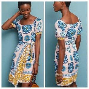 Anthropologie Maeve Pink Floral Resort Dress